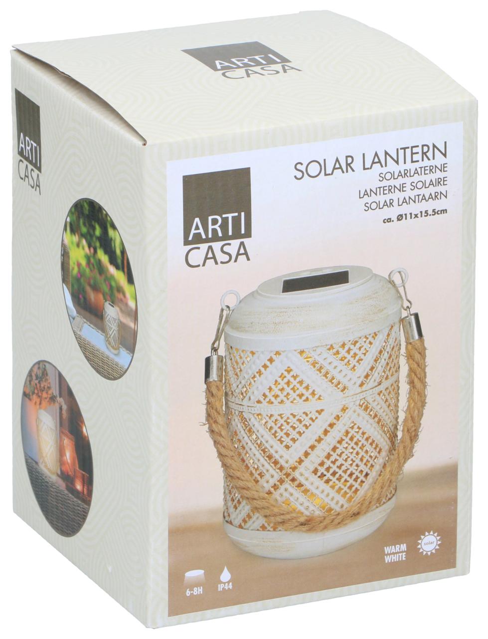 ARTI CASA SOLAR LANTARN WHITE 15,5CM - Tuincentrum Lopik