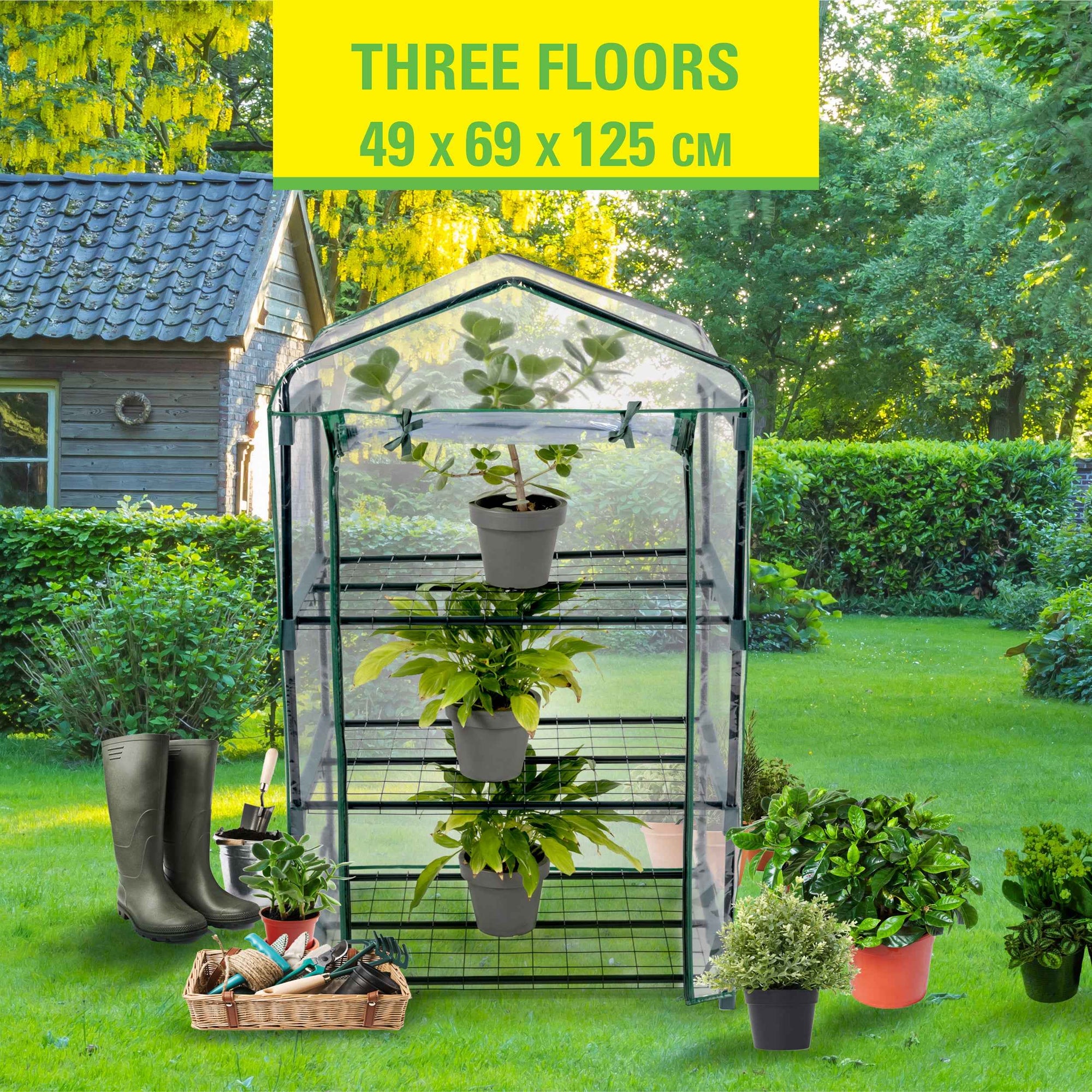 KINZO GREENHOUSE BROEIKAS 3L 69X49X125CM - Tuincentrum Lopik