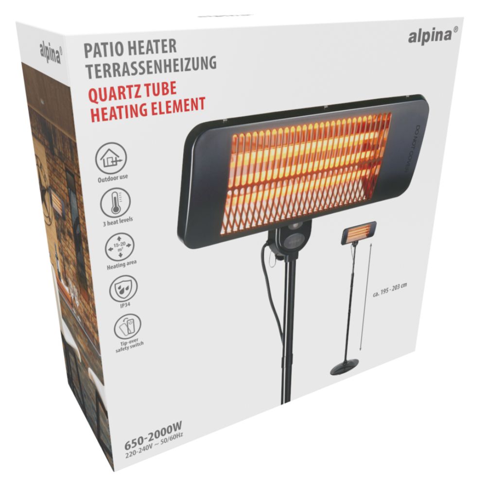 Patio Heater Standing 650-2000