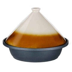 ALPINA TAJINE PAN KERAMISCHE DEKSEL 2,5 LITER ZWART/BEIGE - Tuincentrum Lopik