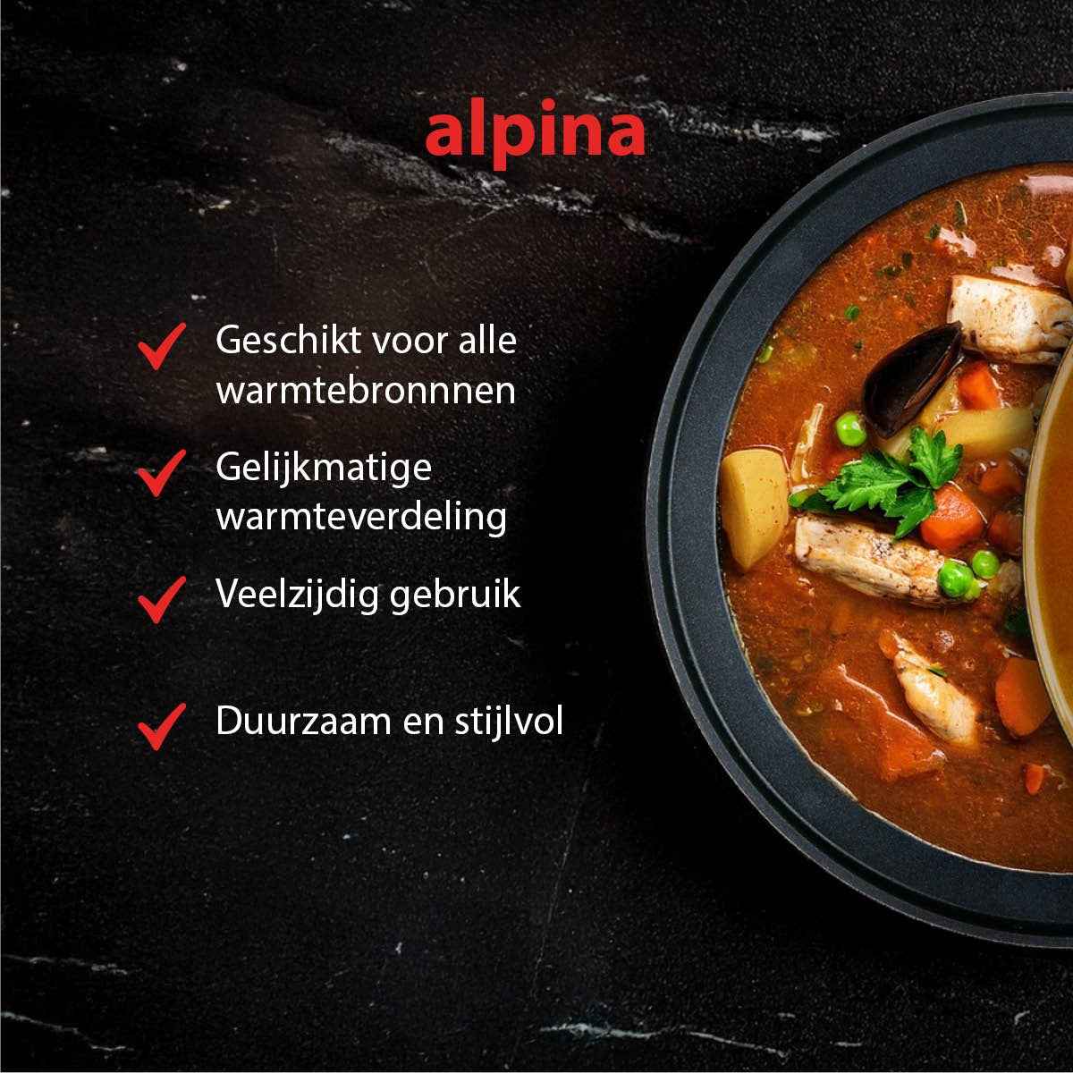 ALPINA TAJINE PAN KERAMISCHE DEKSEL 2,5 LITER ZWART/BEIGE - Tuincentrum Lopik