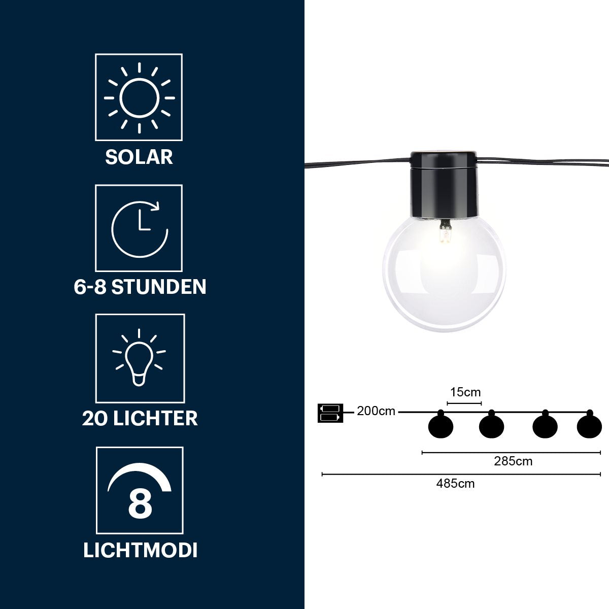 Solar Lichtsnoer 4,85 M