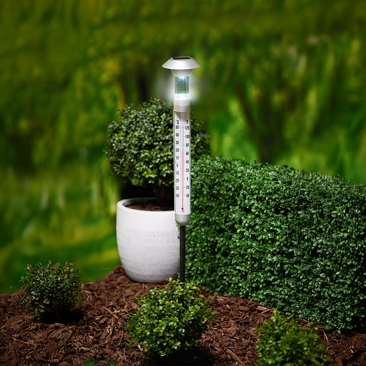 Solar Thermometer Led 2In1