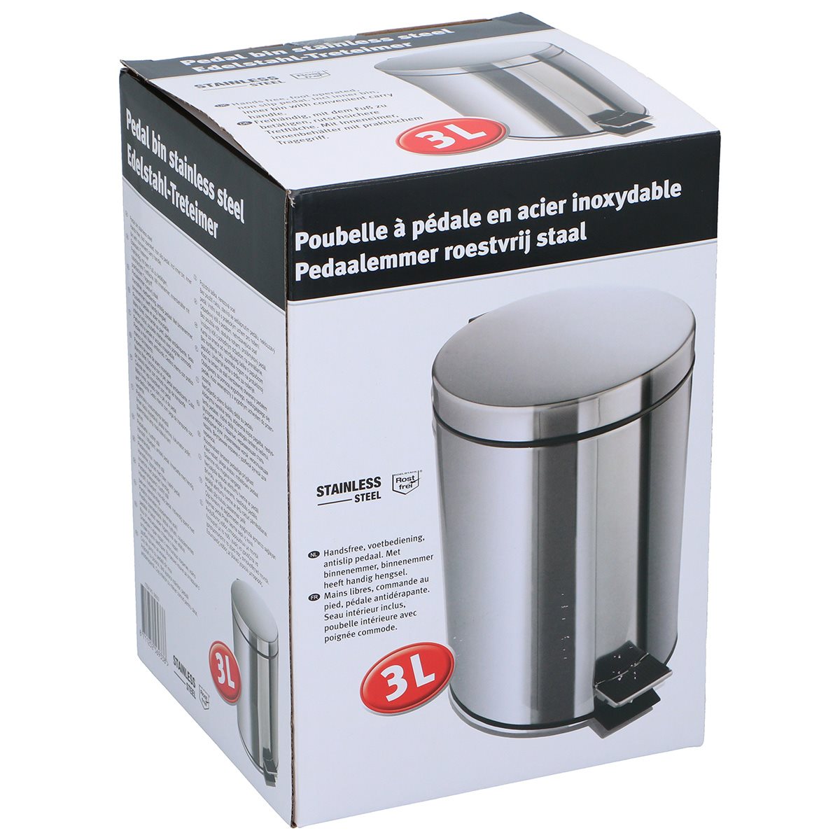 Pedal Bin 3L Ss