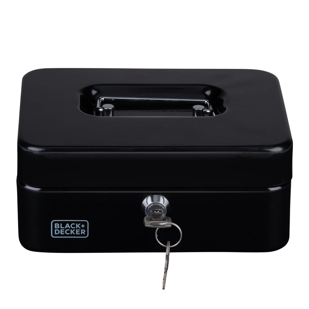 BLACK+DECKER GELDKISTJE MET SLEUTEL 20X16X8,5CM METAAL ZWART - Tuincentrum Lopik