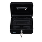 BLACK+DECKER GELDKISTJE MET SLEUTEL 20X16X8,5CM METAAL ZWART - Tuincentrum Lopik