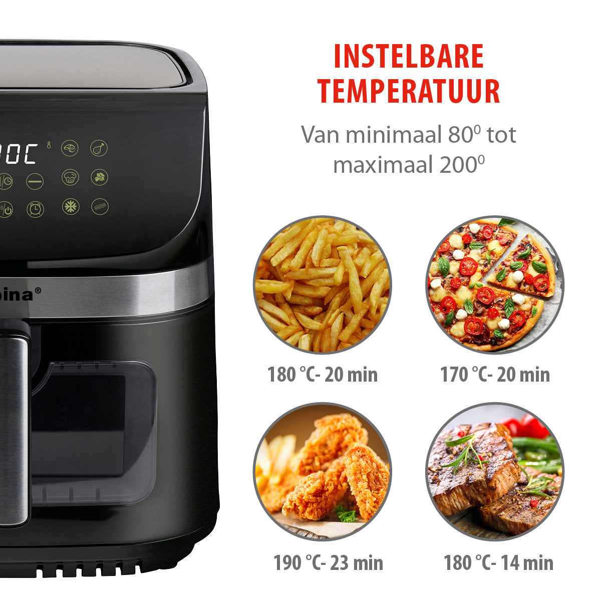 ALPINA AIR FRYER 9L 1800W - Tuincentrum Lopik