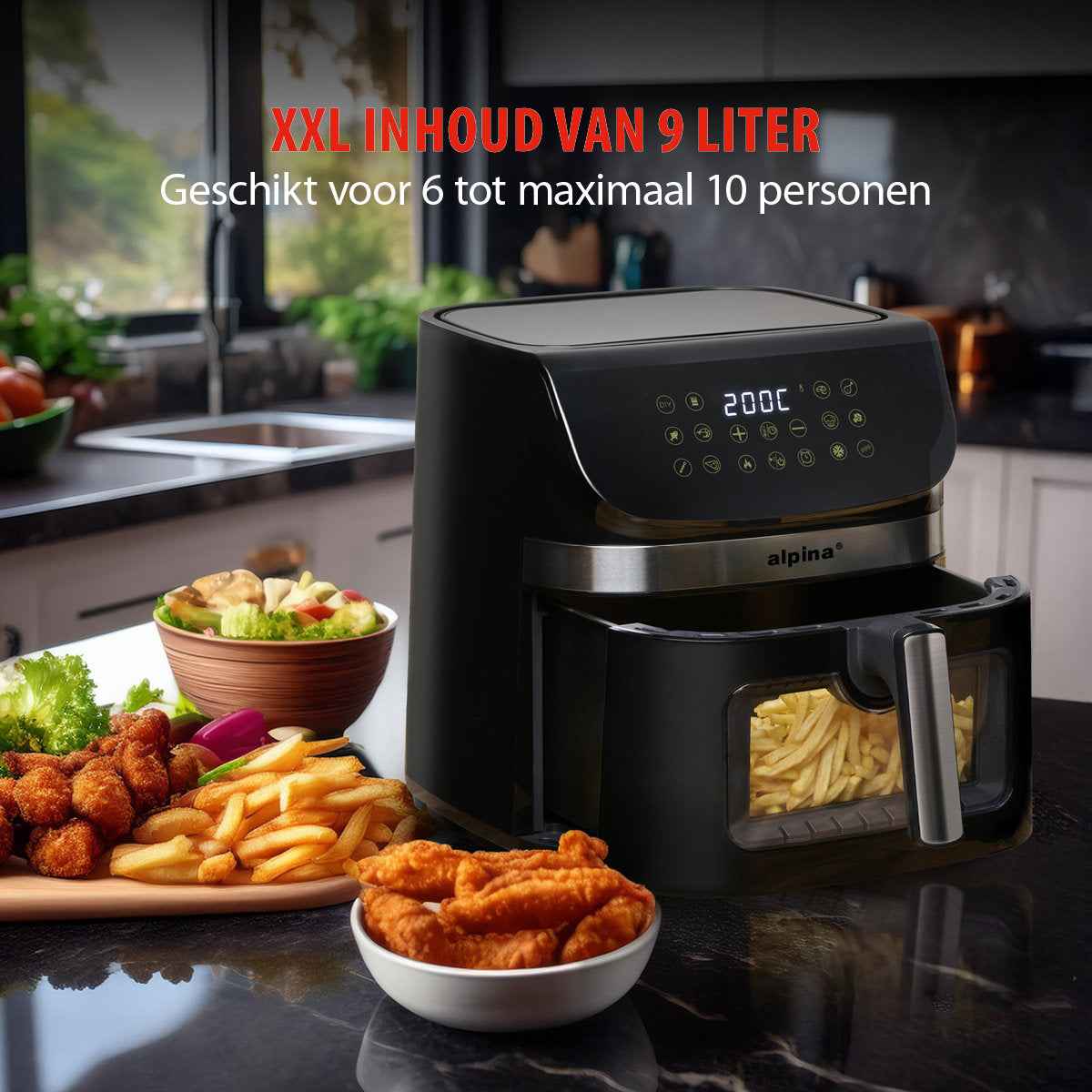 ALPINA AIR FRYER 9L 1800W - Tuincentrum Lopik