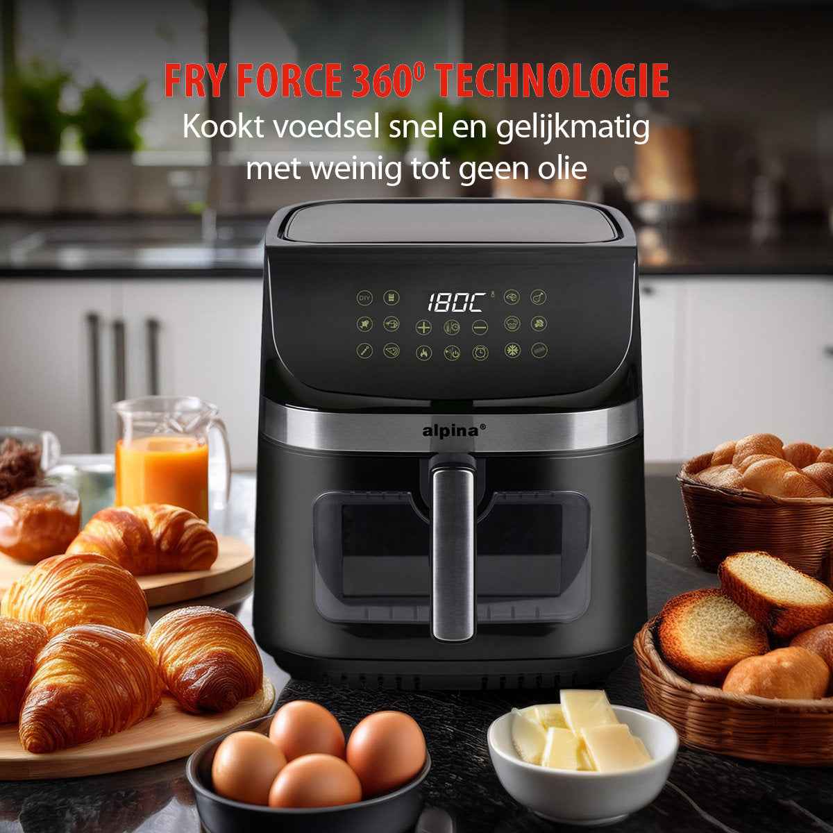 ALPINA AIR FRYER 9L 1800W - Tuincentrum Lopik