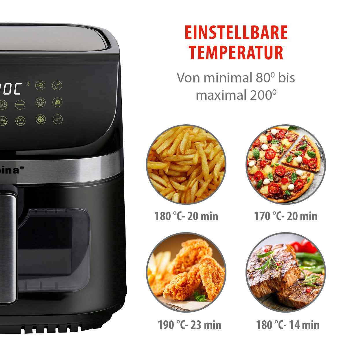 ALPINA AIR FRYER 9L 1800W - Tuincentrum Lopik