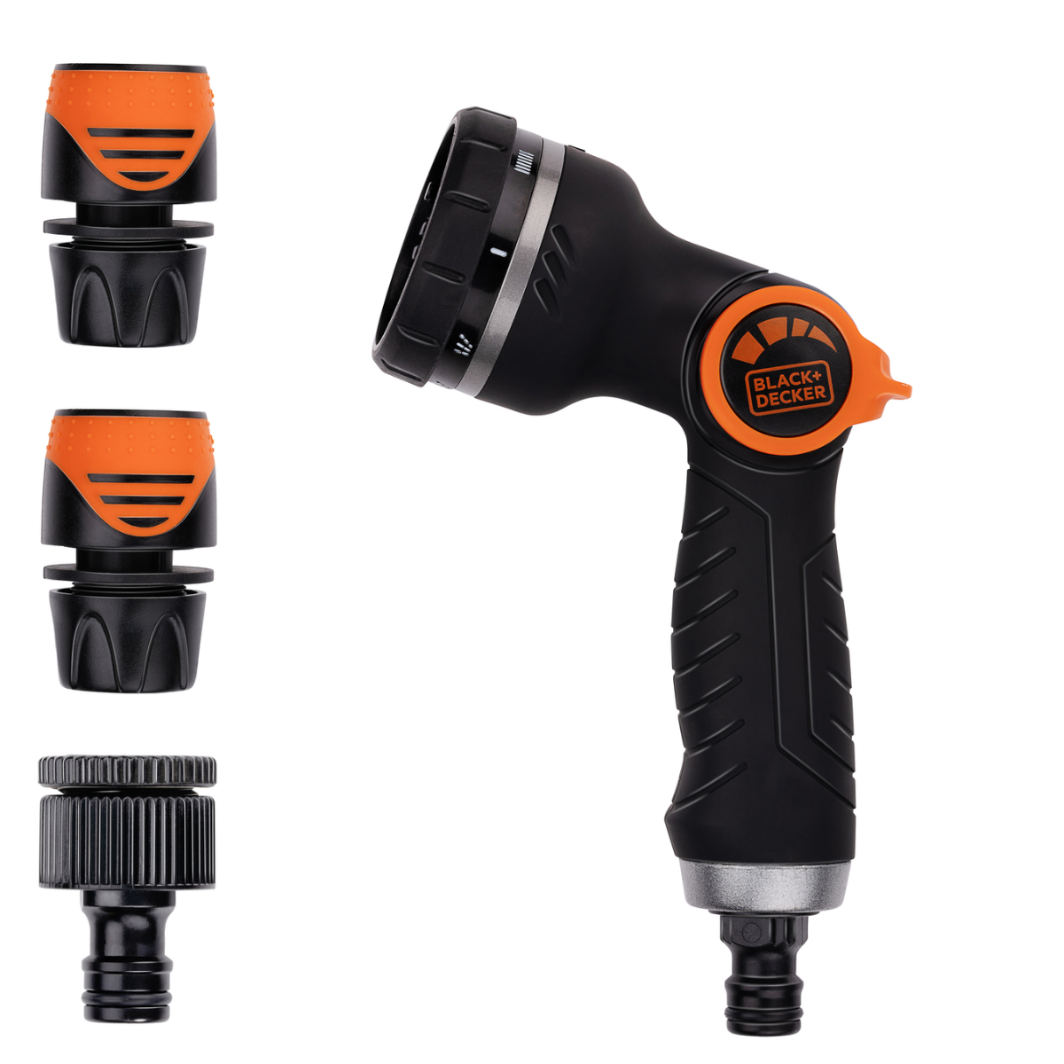 BLACK+DECKER SPROEIKOP SET TUINSLANG 3 KOPPELINGEN 8 PATRONEN KUNSTSTOF - Tuincentrum Lopik