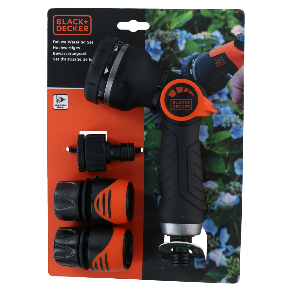 BLACK+DECKER SPROEIKOP SET TUINSLANG 3 KOPPELINGEN 8 PATRONEN KUNSTSTOF - Tuincentrum Lopik