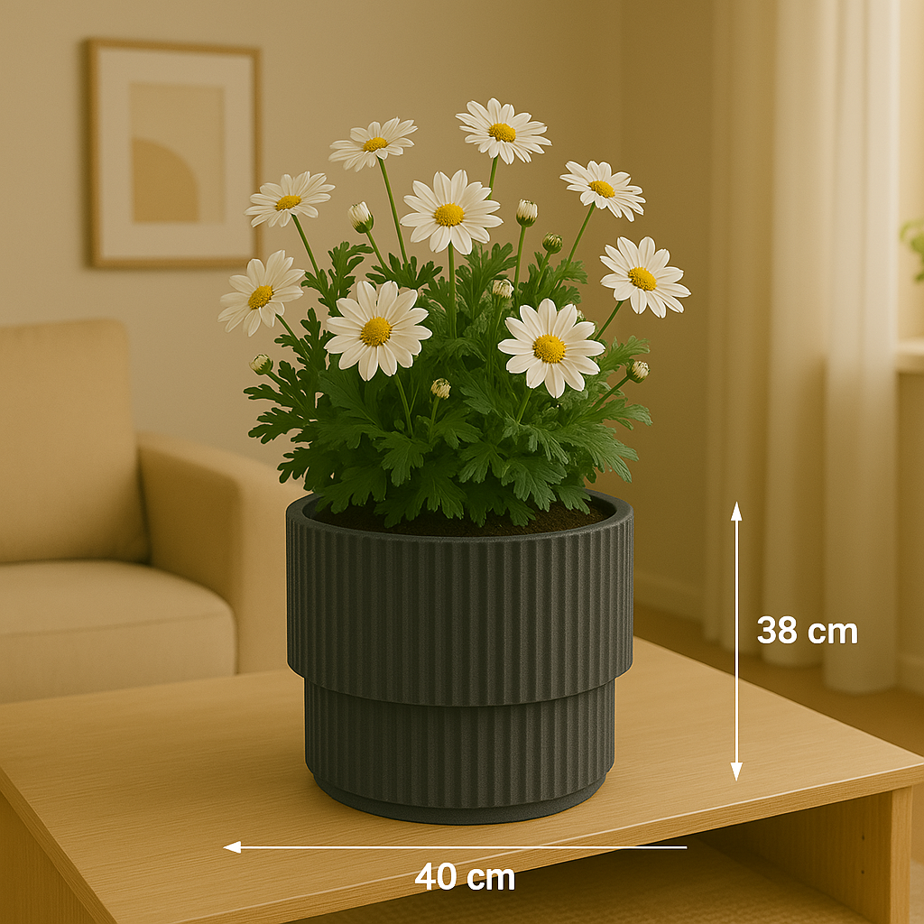 Bloempot 40 X 38 Cm Grijs