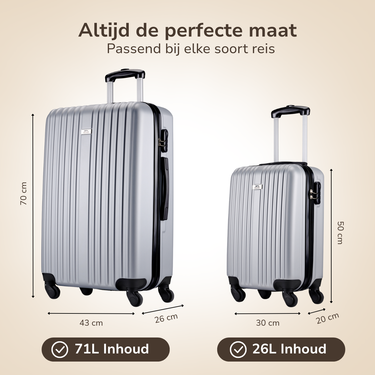 Trolley Set 2Pcs Silver