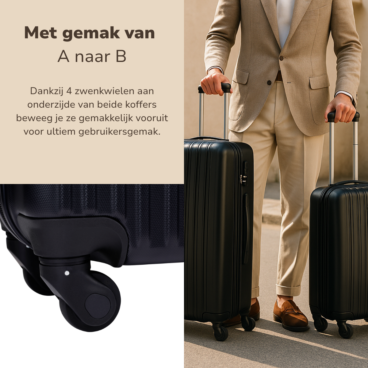 Trolley Set 2Pcs Black