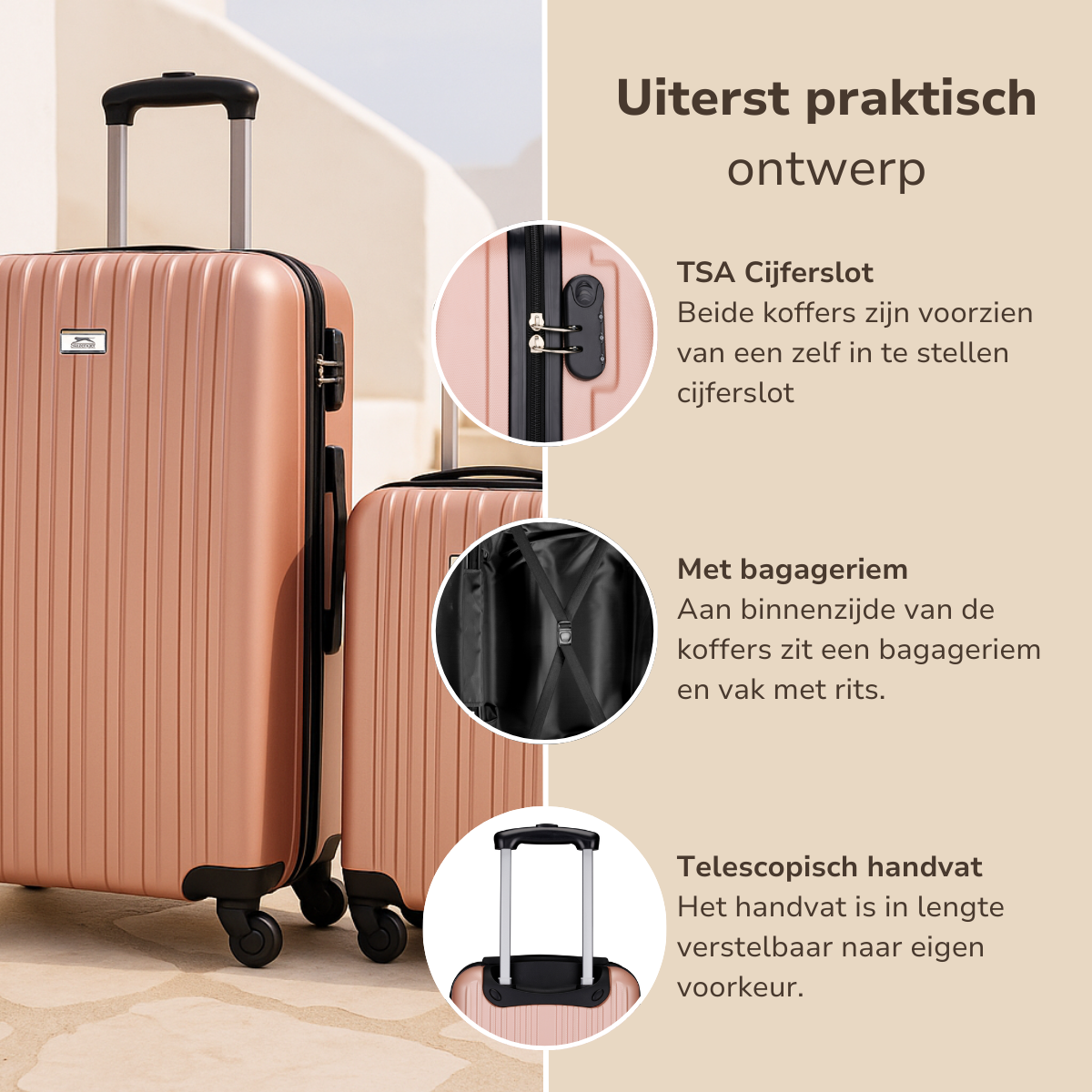 Trolley Set 2Pc Rose Gold