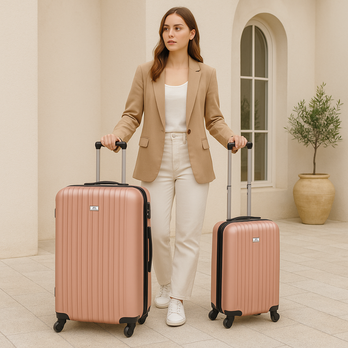 Trolley Set 2Pc Rose Gold
