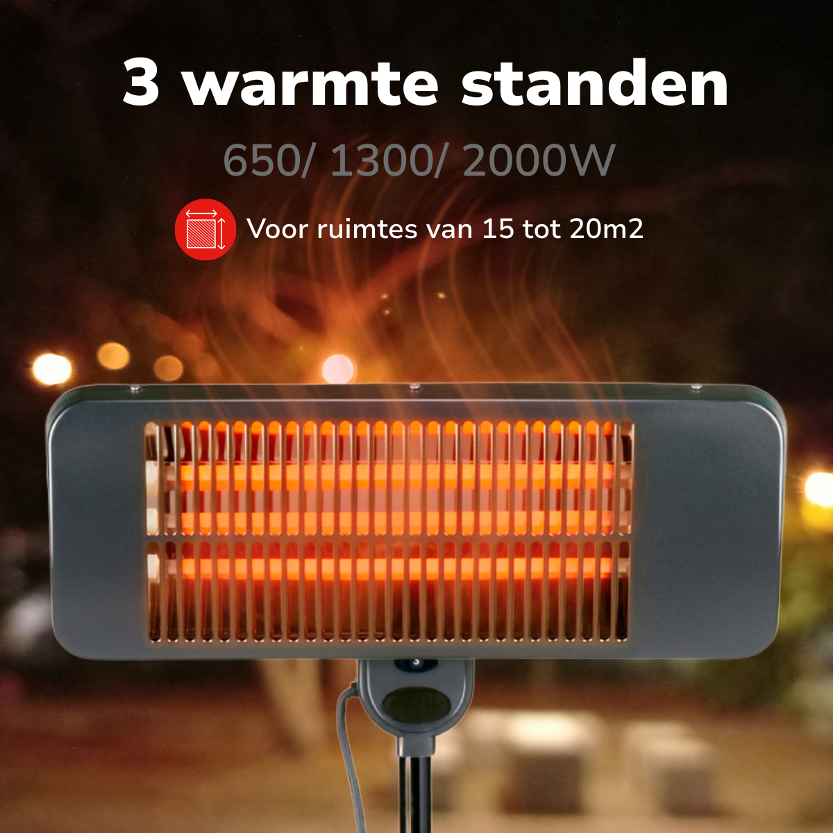 Patio Heater Standing 650-2000