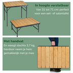 CAMP ACTIVE OPVOUWBARE CAMPINGTAFEL BAMBOE 75X55CM - Tuincentrum Lopik