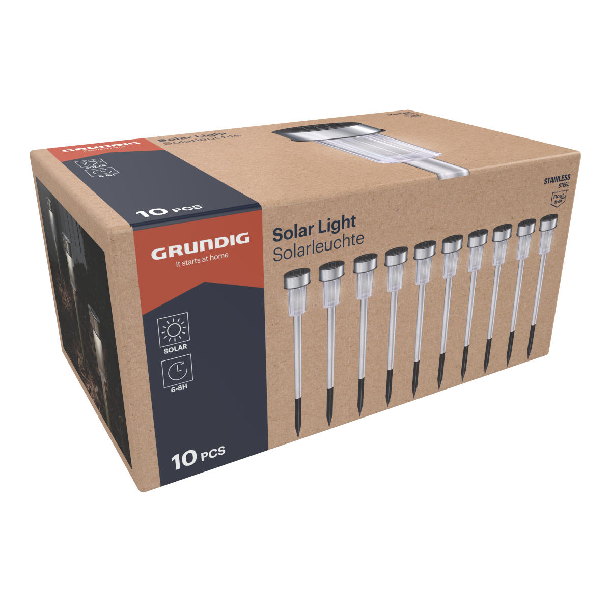 GRUNDIG SOLAR TUINSPIES Ø4.8X36.5CM SET VAN 10 - Tuincentrum Lopik
