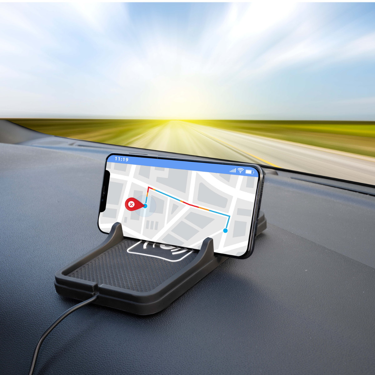 DUNLOP TELEFOONHOUDER AUTO MET QI DRAADLOZE OPLADER DASHBOARD - Tuincentrum Lopik