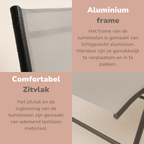 Tuinstoelen Set Santiago Grijs/Zwart