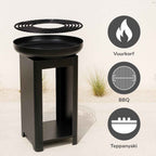 ALPINA VUURKORF EN TEPPANYAKI GRILL 2-IN-1 HOUTSKOOL 61X61X90CM - Tuincentrum Lopik