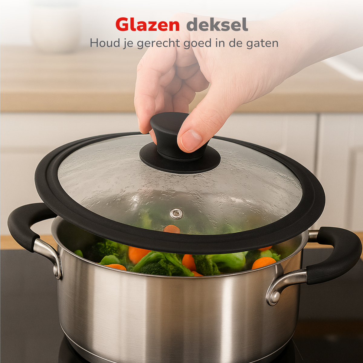 ALPINA DEKSEL 28CM - GLAZEN DEKSEL VOOR KOEKENPAN - Tuincentrum Lopik