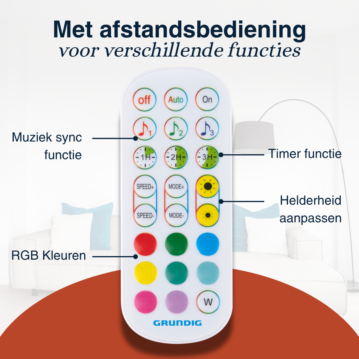 Hoeklamp 230V Rgbww 6W Muziek
