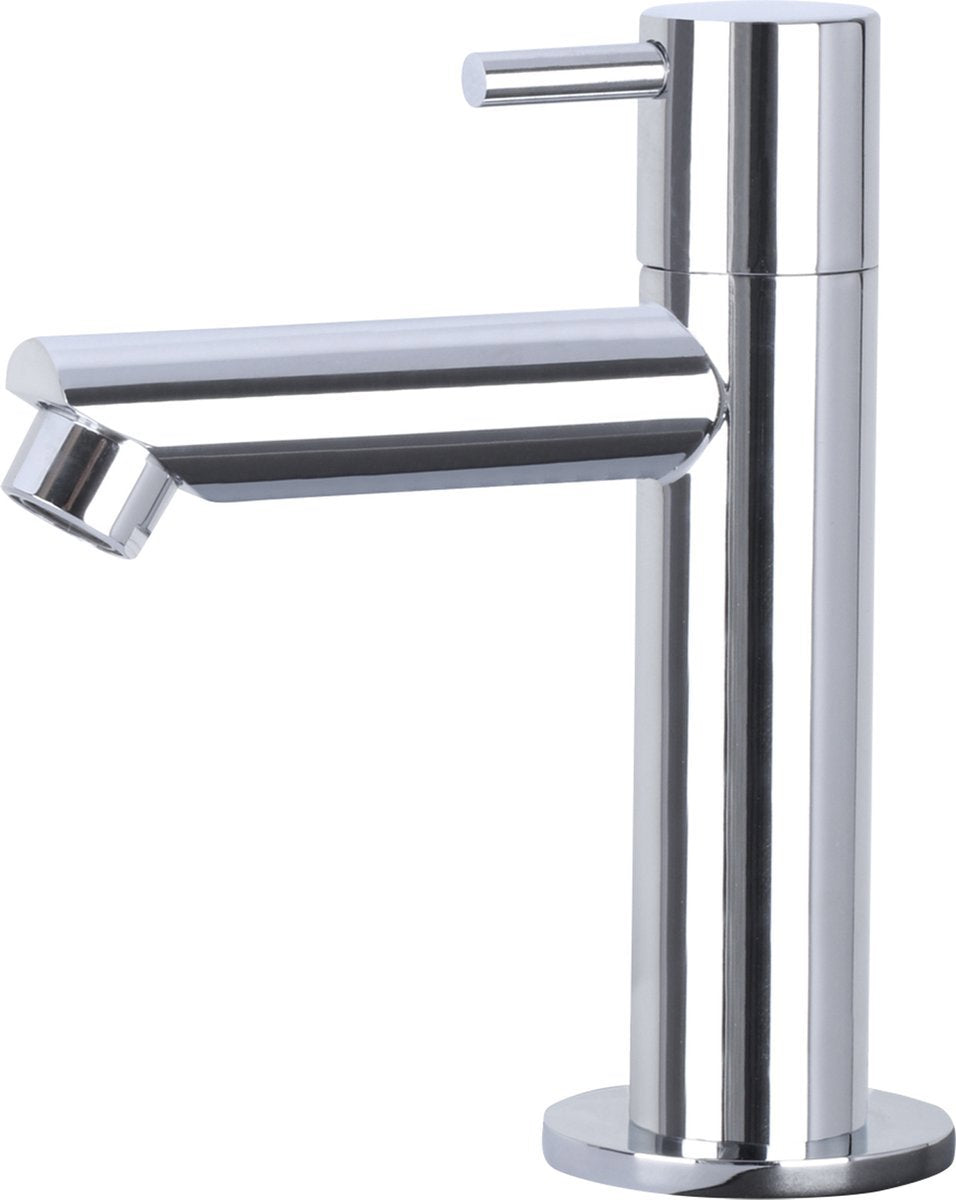 DIFFERNZ HELIOS FONTEINSET KERAMIEK WIT KRAAN RECHT CHROOM RECHTS 37.5X18.5X9.5CM - Tuincentrum Lopik