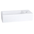 DIFFERNZ HELIOS FONTEINSET KERAMIEK WIT KRAAN RECHT MAT ZWART RECHTS 37.5X18.5X9.5CM - Tuincentrum Lopik