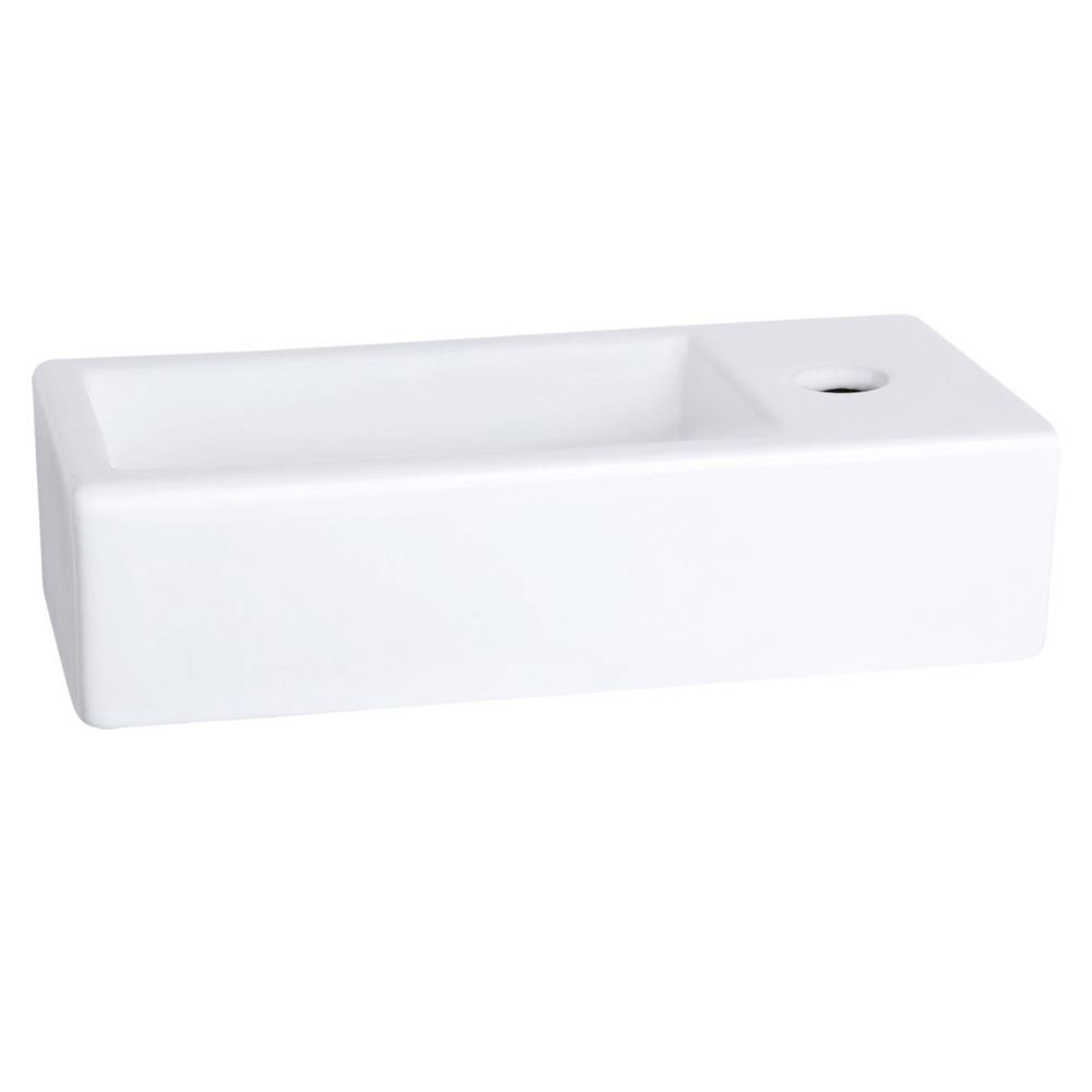 DIFFERNZ HELIOS FONTEINSET KERAMIEK WIT KRAAN RECHT MAT ZWART RECHTS 37.5X18.5X9.5CM - Tuincentrum Lopik