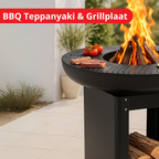 BBQ COLLECTION TEPPANYAKI EN VUURKORF 2-IN-1 HOUTSKOOL - Tuincentrum Lopik