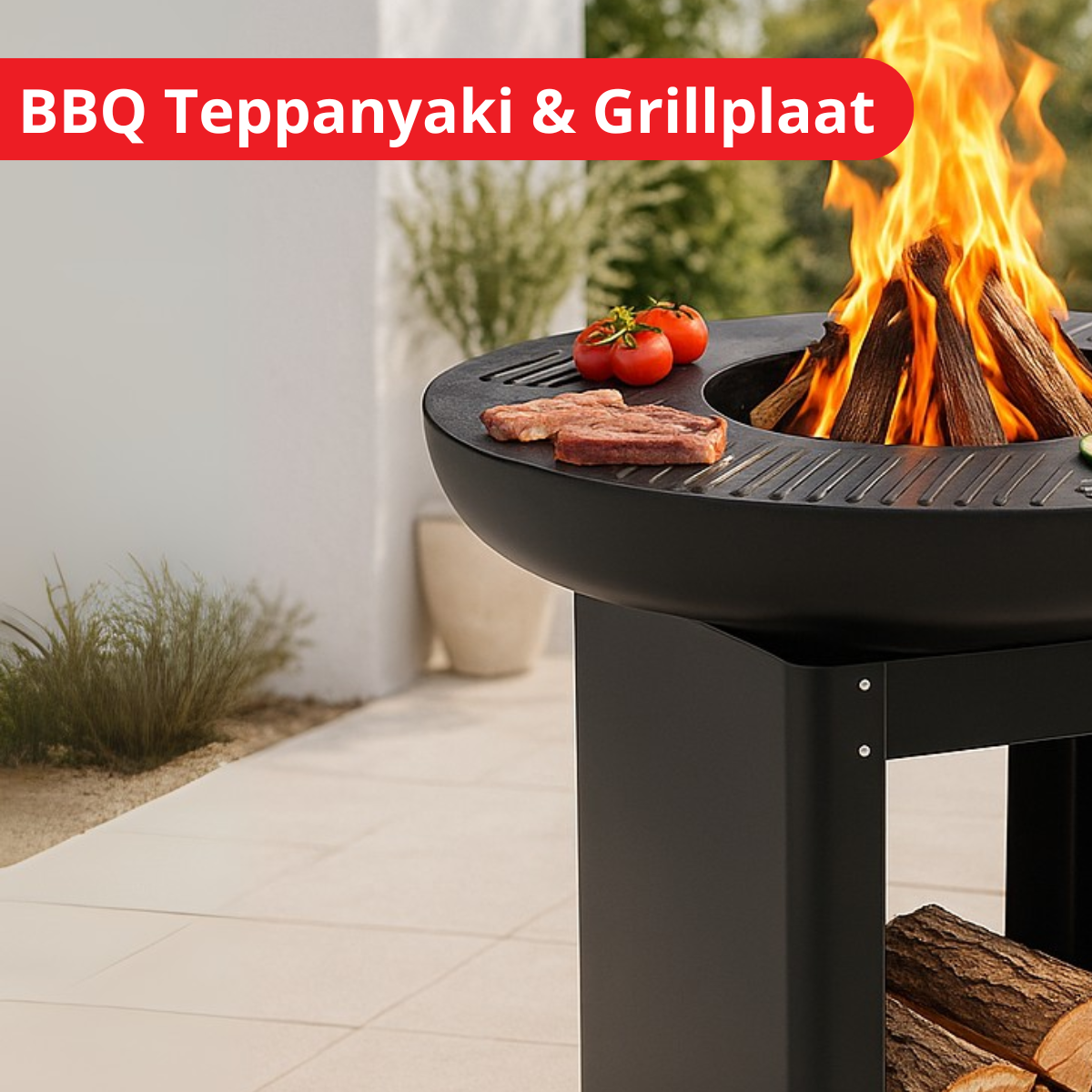 BBQ COLLECTION TEPPANYAKI EN VUURKORF 2-IN-1 HOUTSKOOL - Tuincentrum Lopik