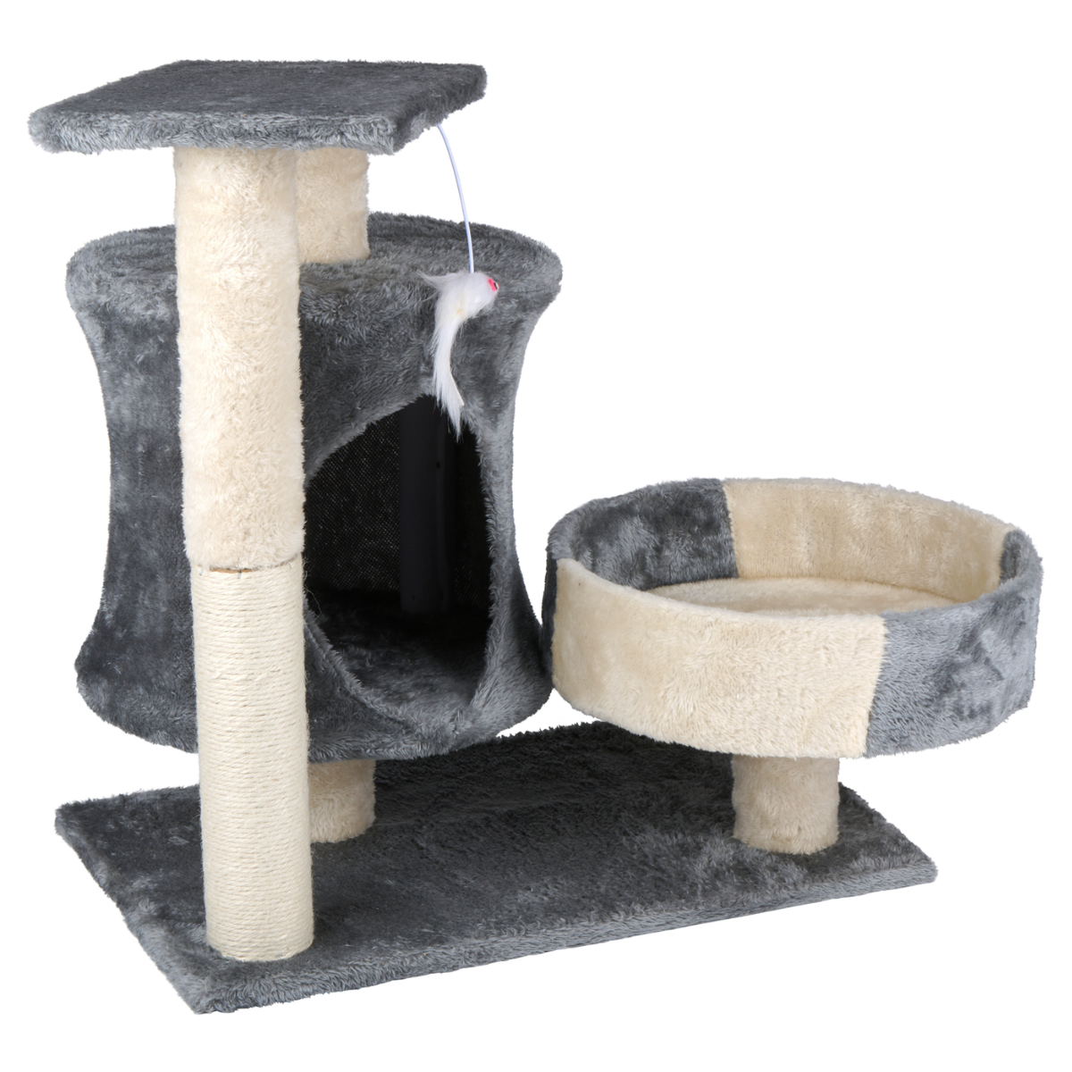 Cat Scratching Post Grey/White