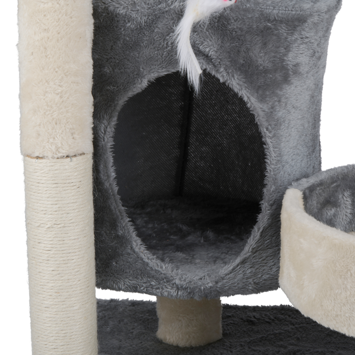 Cat Scratching Post Grey/White