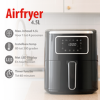 ALPINA HETELUCHTFRITEUSE 4,5L 1450W - Tuincentrum Lopik