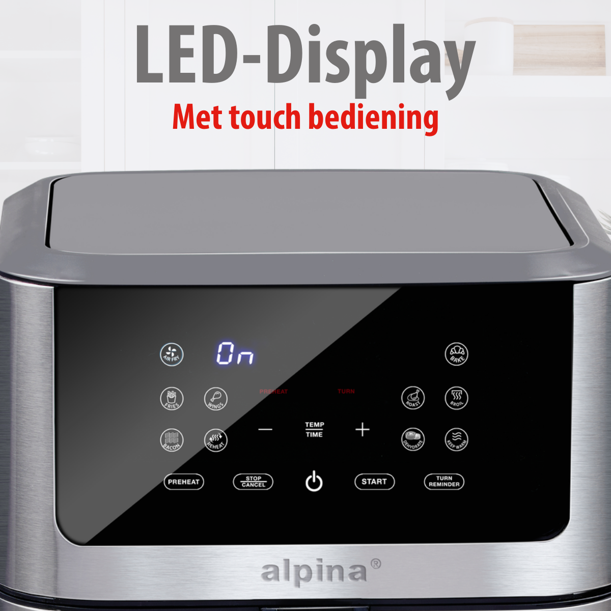ALPINA HETELUCHTFRITEUSE DIGITAAL 8L 1800W - Tuincentrum Lopik