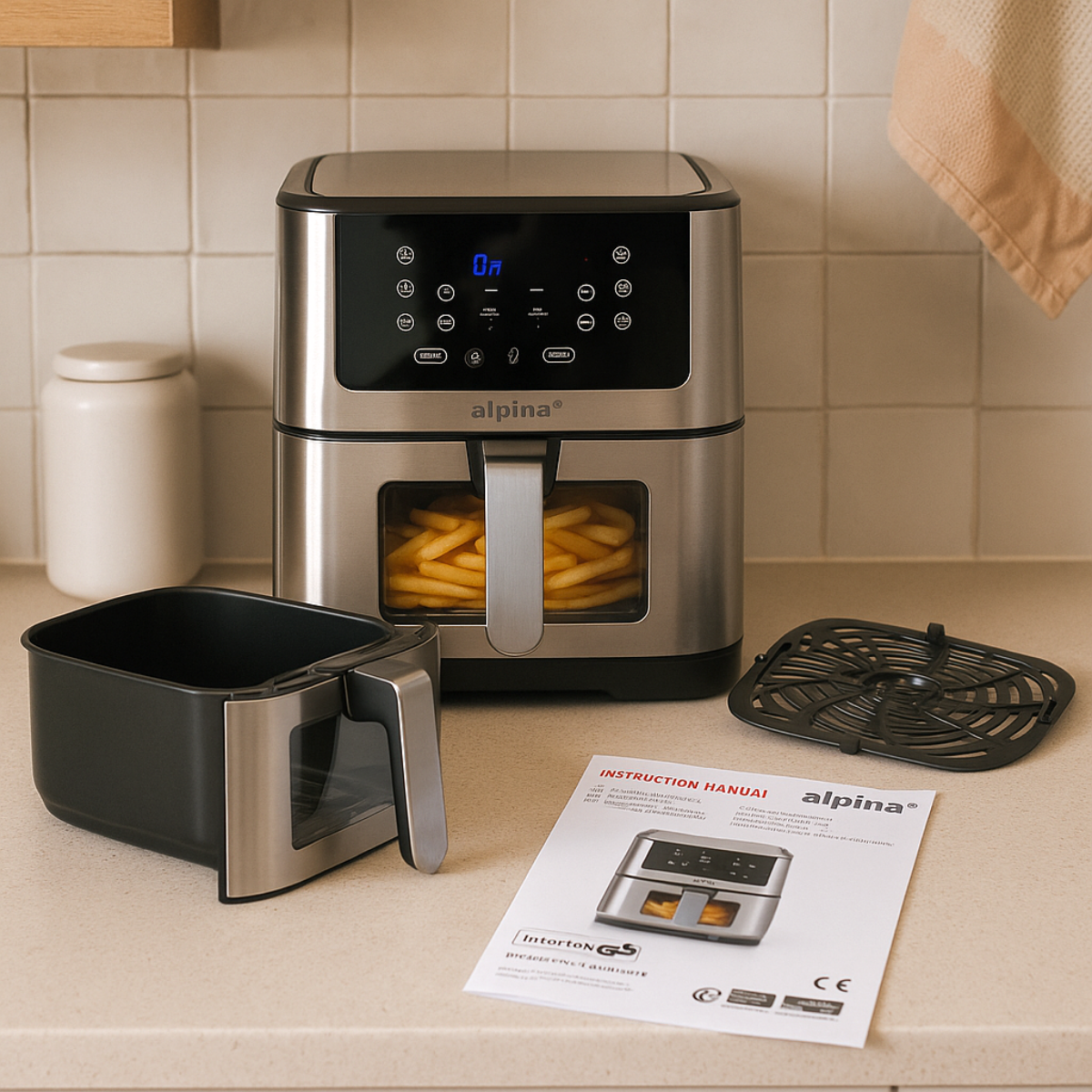 ALPINA HETELUCHTFRITEUSE DIGITAAL 8L 1800W - Tuincentrum Lopik