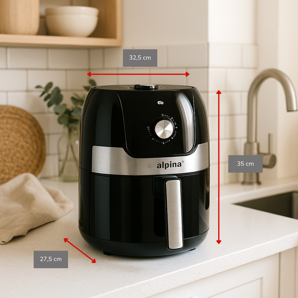 ALPINA HETELUCHTFRITEUSE 3,5L 1400W - Tuincentrum Lopik