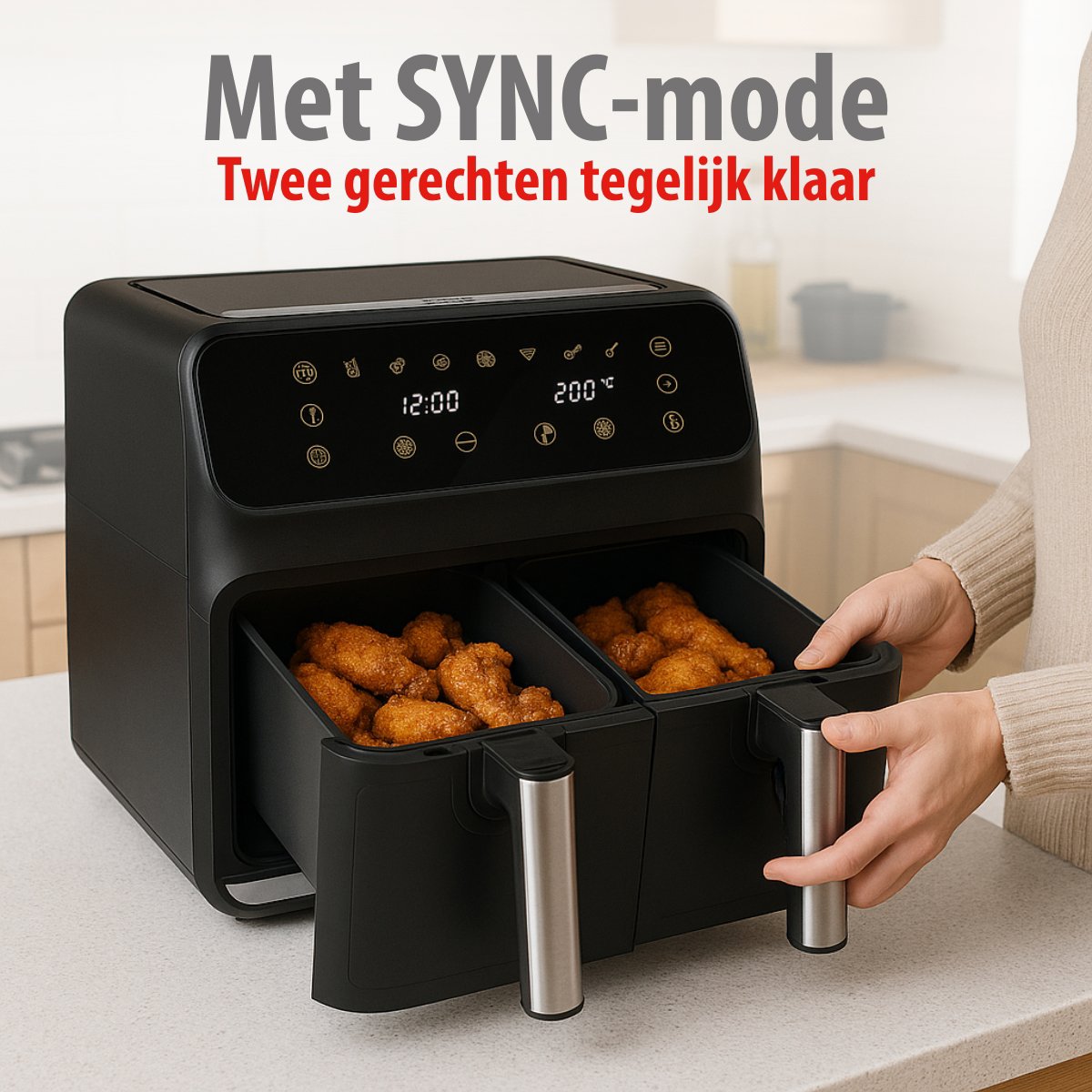 ALPINA DOUBLE AIRFRYER 8L 1700W - Tuincentrum Lopik