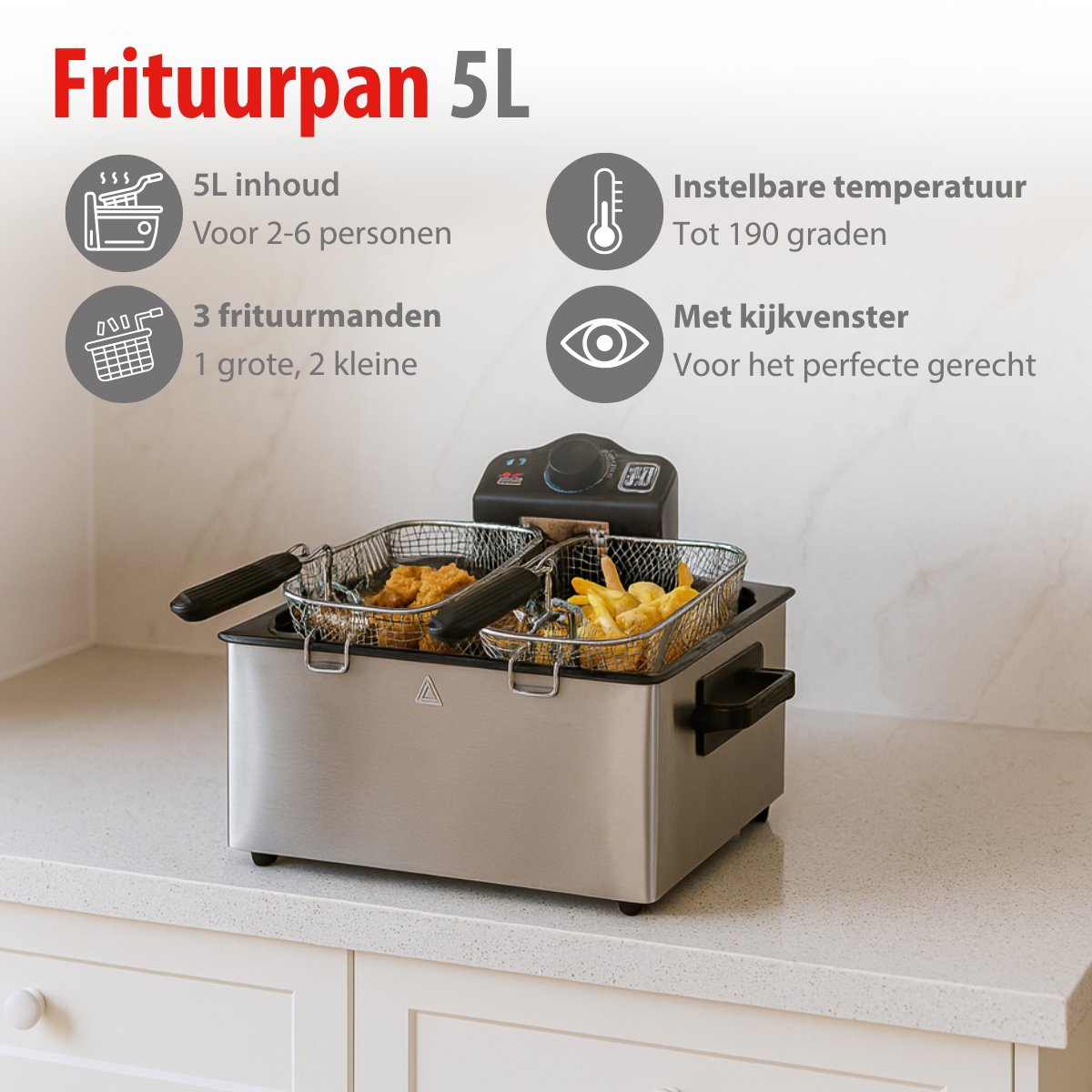 ALPINA FRITEUSE 5L 2000W - Tuincentrum Lopik