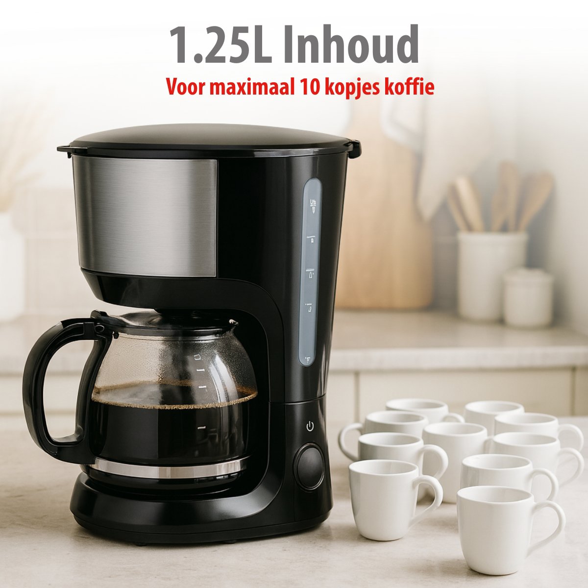 ALPINA KOFFIEZETAPPARAAT 800 WATT 1,25 LITER ZWART - Tuincentrum Lopik