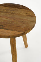 Bold Side Table Recycled Wood Brown - H28Xd26Cm