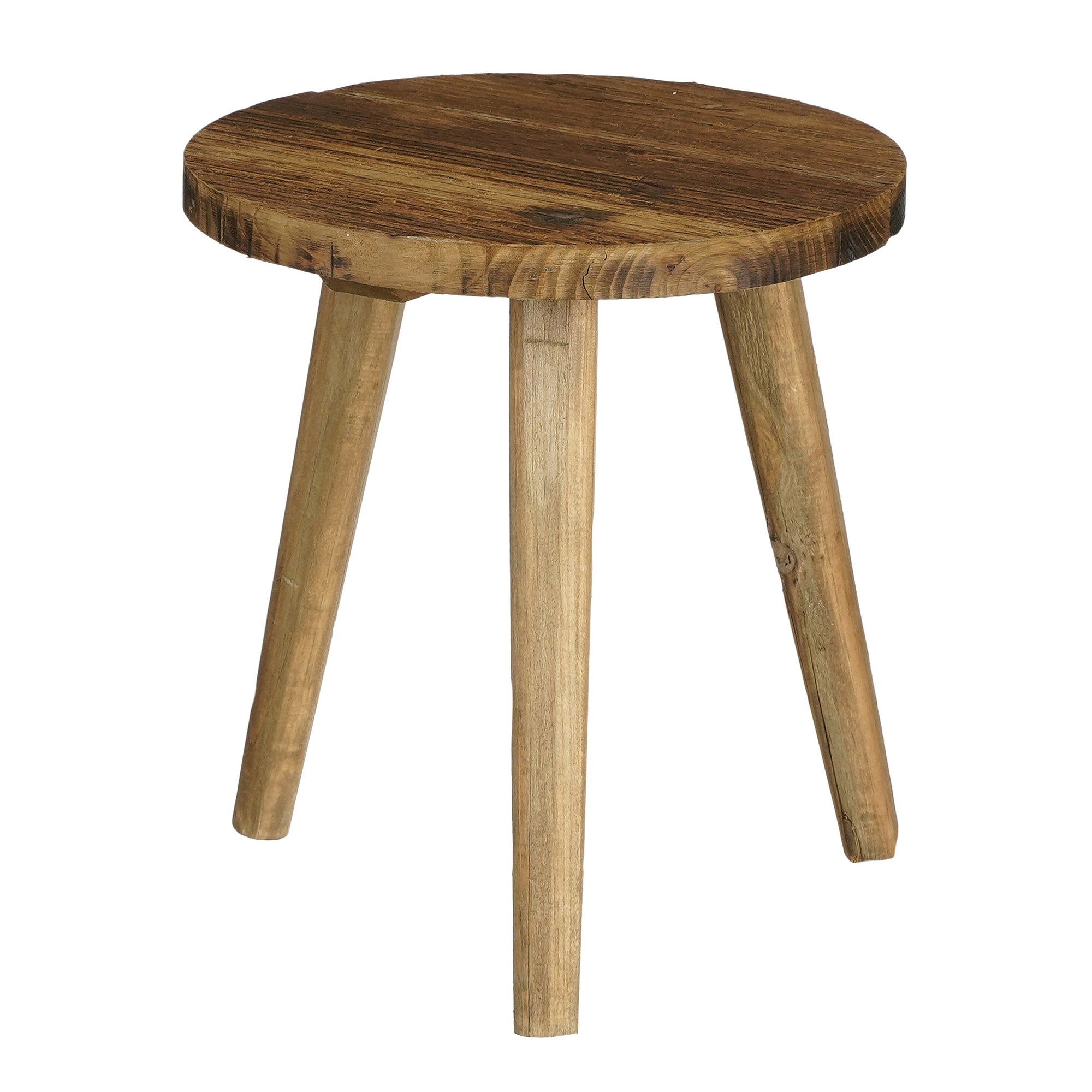 Bold Side Table Recycled Wood Brown - H28Xd26Cm