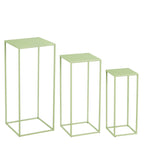 Quinty Side Table - Set Of 3 - L30 X W30 X H70 Cm - Iron - Light Green