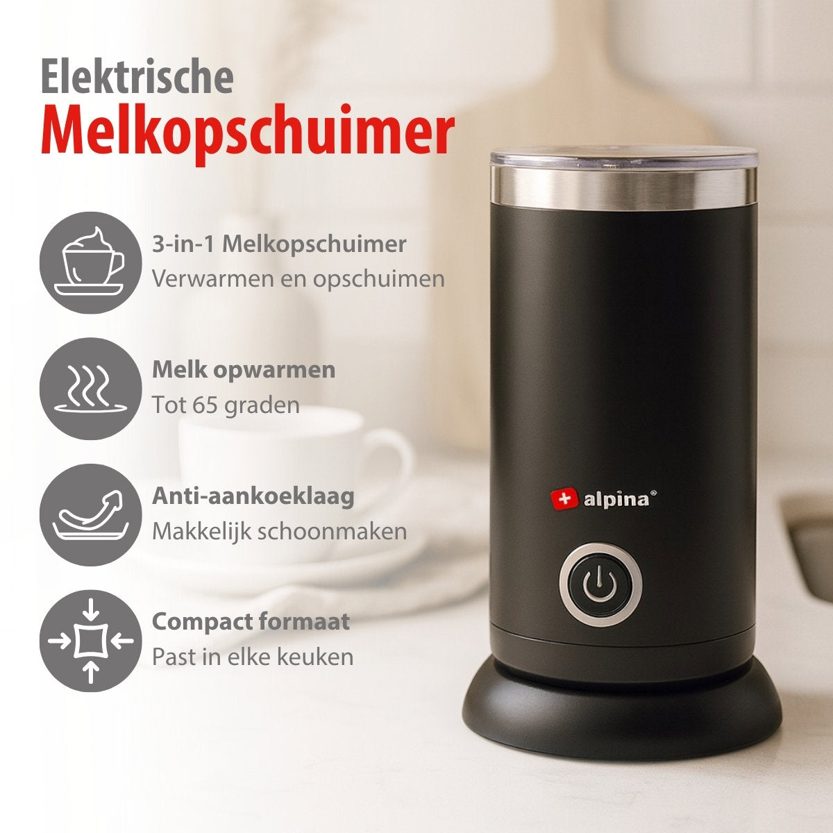 ALPINA ELEKTRISCHE MELKOPSCHUIMER 230V 450W - Tuincentrum Lopik