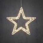 Hanging Star With Warm White Led Lighting - Ø36 Cm - Metal - White