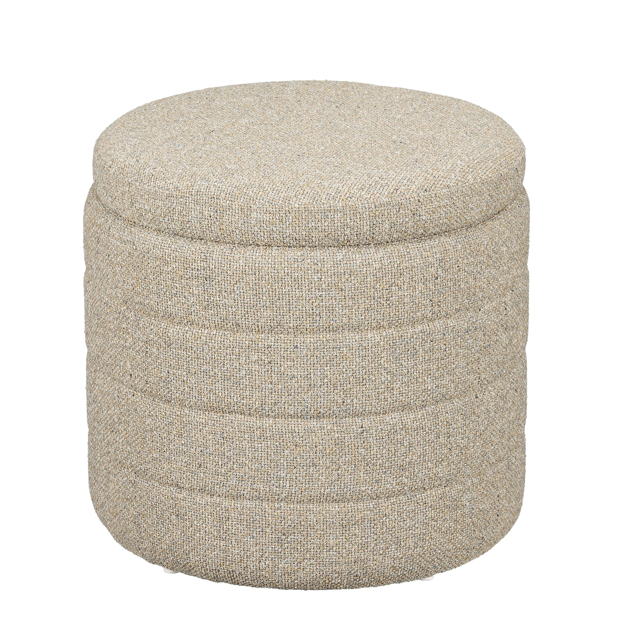 Pouffe With Storage - H41 X Ø42 Cm - Beige