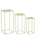 Quinty Side Table - Set Of 3 - L30 X W30 X H70 Cm - Iron - Light Green